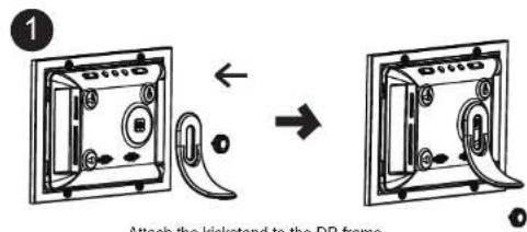 Attach the kickstand to the DP frame