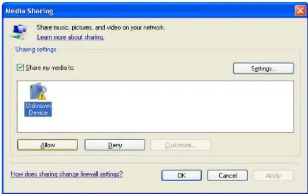 Grace Digital Audio Tuner GDI-IRDT200 - Step 1: Set Up Media Sharing In Windows Media Player 11 - 3
