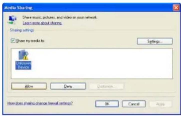 Grace Digital Audio Tuner GDI-IRDT200 - Step 1: Set Up Media Sharing In Windows Media Player 11 - 4