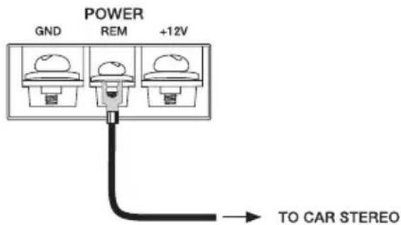 POWER GND REM +12V TO CAR STEREO