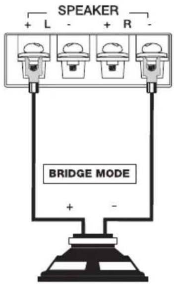 SPEAKER + L - + R - BRIDGE MODE + -