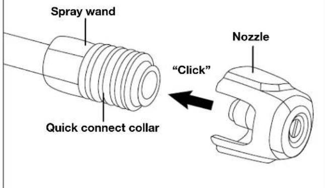 Spray wand Quick connect collar "Nozzle "Click"