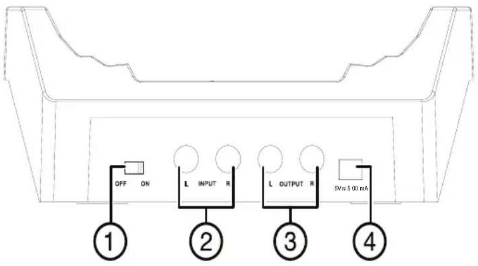 OFF ON L INPUT R L OUTPUT R 5V=5.00 mA ① ② ③ ④