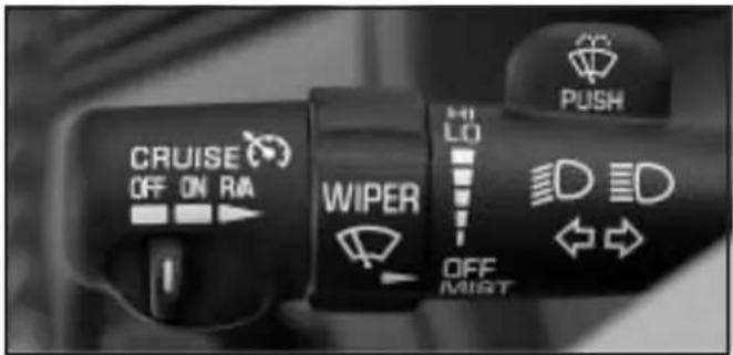 CRUISE OFF ON RA WIPER HI LO OFF MIRT PUSH