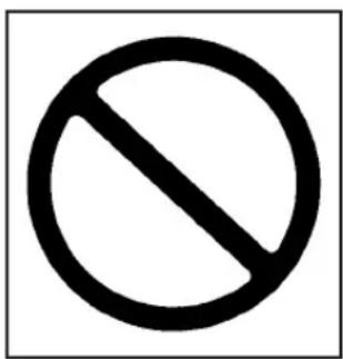 Prohibition symbol with a circle and diagonal line, commonly used to indicate no prohibition or exclusion.