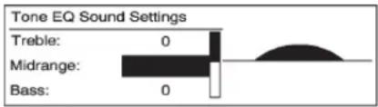 Tone EQ Sound Settings Treble: 0 Midrange: 0 Bass: 0