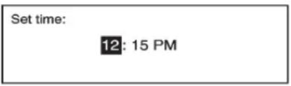 Set time: 12: 15 PM