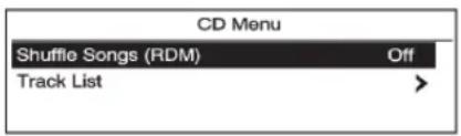 CD Menu Shuffle Songs (RDM) Off Track List >