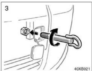 Mechanical assembly diagram showing a bolt and spring attached to a component (no text or symbols)