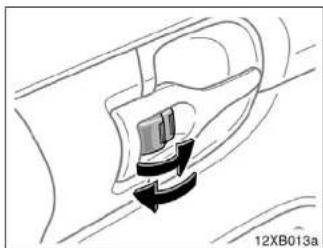 Diagram of a car interior showing a seatbelt mechanism with directional arrows (no text or symbols)
