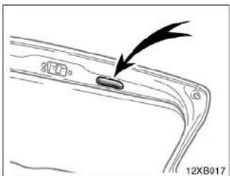Diagram of a curved surface with a highlighted rectangular object and an arrow pointing to it, labeled '12XB017' (no text or symbols on the main diagram)