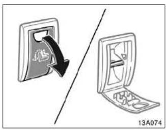 Diagram showing two views of a device with a downward arrow and internal components, no text or symbols present.
