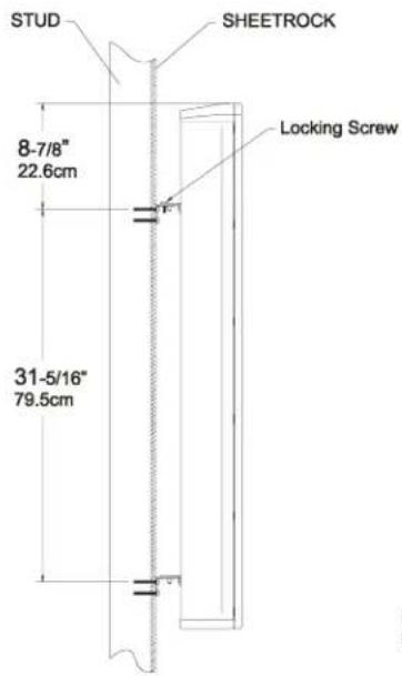 STUD SHEETROCK 8-7/8" 22.6cm 31-5/16" 79.5cm Locking Screw