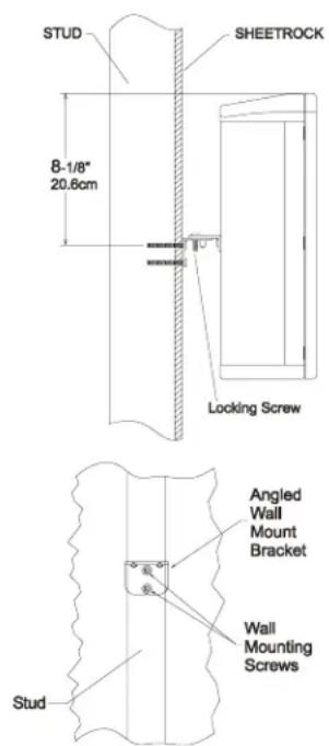 STUD SHEETROCK 8-1/8" 20.6cm Locking Screw Angled Wall Mount Bracket Wall Mounting Screws Stud