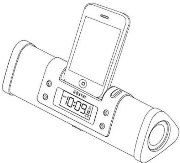 IHOME iP16 - Portable Alarm Clock Speaker System for your iPhone / iPod® - 1