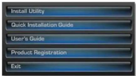 Install Utility Quick Installation Guide User's Guide Product Registration Exit
