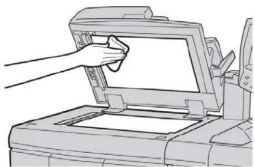 XEROX Color C75 Press - Cleaning the document cover and glass - 2