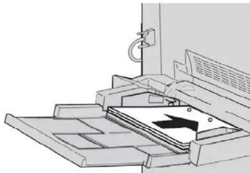 XEROX Color C75 Press - Loading pre-drilled stock in the Bypass tray (Tray 5) - 2