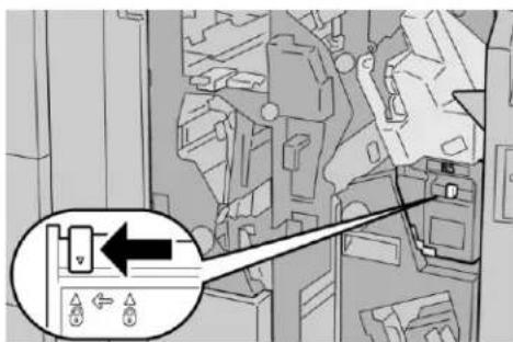 Diagram showing a device panel with directional arrows and labeled buttons, highlighting a specific component with 'v' and directional indicators.