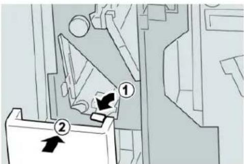 Technical diagram showing mechanical assembly with numbered components and directional arrows indicating movement or force