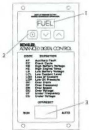 FUEL 1 2 3 Schematic Advanced Digital Control CODE: SUPERIOR AF Auxiliary Fault CC DC Motor Cycle HB High Battery Voltage HE High Battery Time LB Life Battery Voltage LCL Low Current Level LOR Low Current LOR Low Oil Pressure ON Over Flux OF Over Frequency GB Over Speed CG Over Power UF Under Freque…