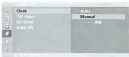 Clock Off timer On timer Auto off Auto Manual AM