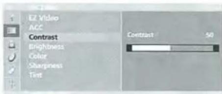 EZ Video ACC Contrast Brightness Color Sharpness Text Contrast 50