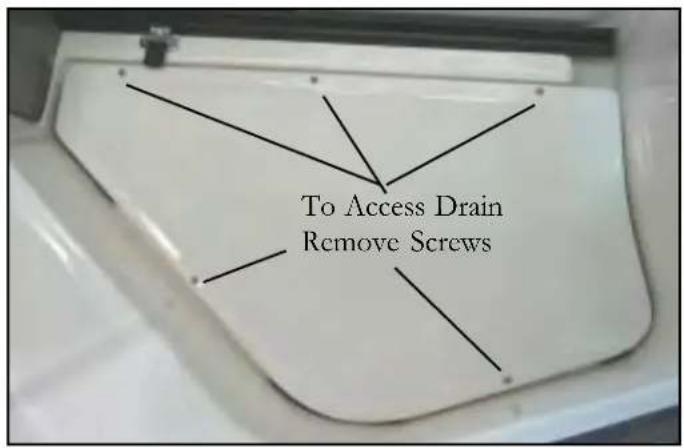 To Access Drain Remove Screws
