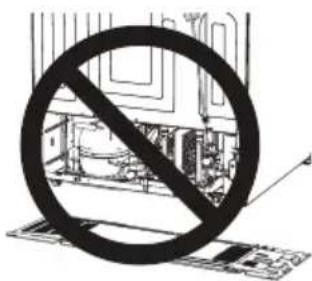 Prohibition symbol with crossed-out circuit board and Chinese text, indicating no protection or prohibition in the circuit.