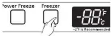 Power Freeze Freezer -88°F -2°F is Recommended