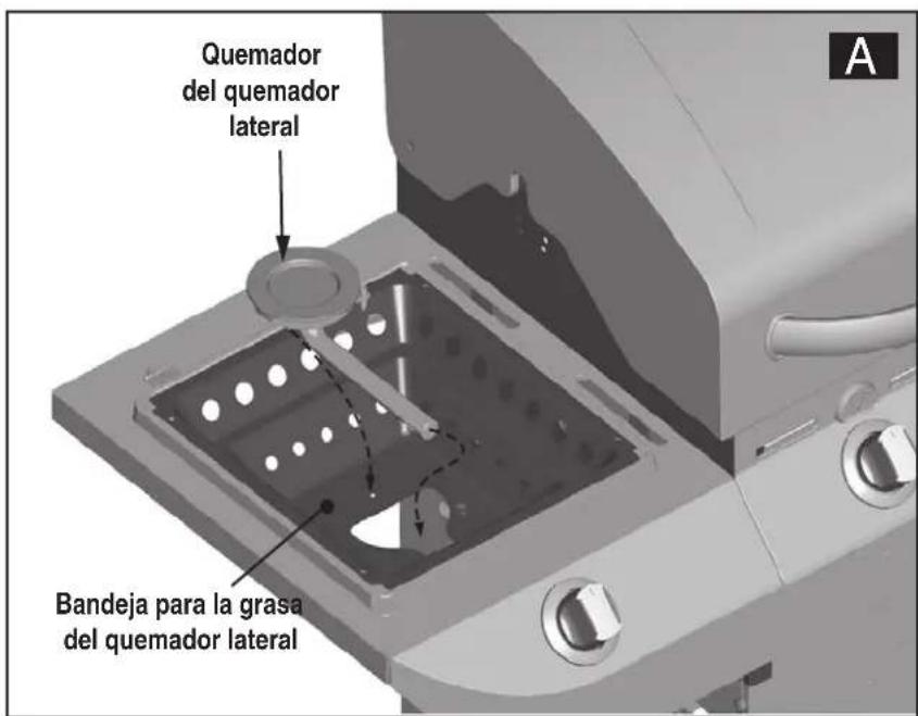 Quemador del quemador lateral Bandeja para la grasa del quemador lateral