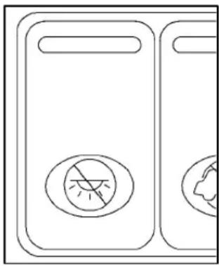 Simple line drawing of two compartments with circular and star-shaped symbols, no text or labels present.