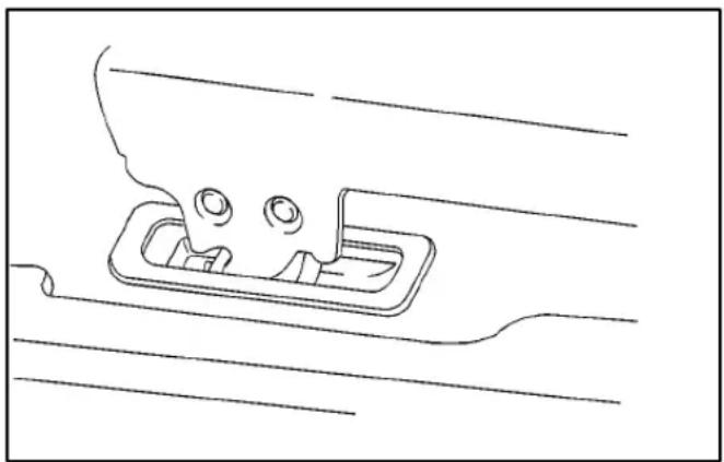 Line drawing of a mechanical component with three circular holes and a rectangular housing (no text or symbols)
