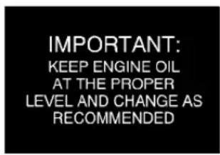 IMPORTANT: KEEP ENGINE OIL AT THE PROPER LEVEL AND CHANGE AS RECOMMENDED