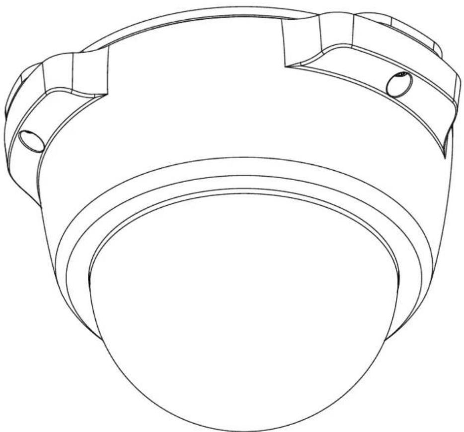 Technical line drawing of a mechanical component with curved surfaces and mounting holes (no text or symbols)