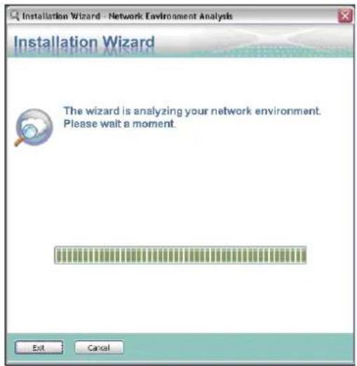 Installation Wizard - Network Environment Analysis Installation Wizard The wizard is analyzing your network environment. Please wait a moment. Edit Cancel