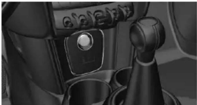 Interior view of a car gear shift lever and dashboard (no visible text or symbols)