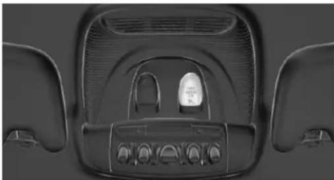 Top-down view of a car dashboard with front and rear seats (no visible text or symbols)