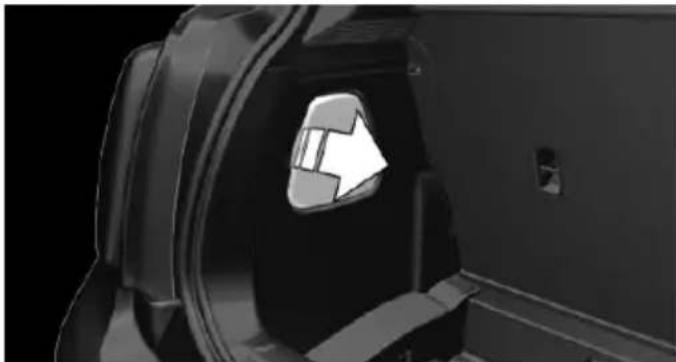 Close-up of a mechanical component with a white arrow symbol on its side (no text or symbols present)