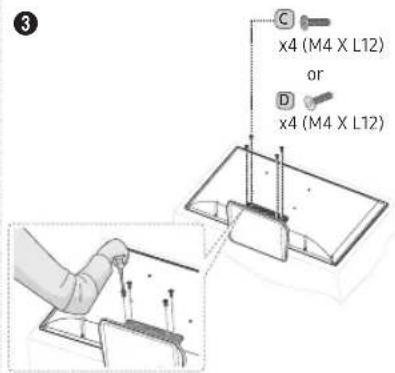 3 C x4 (M4 X L12) or D x4 (M4 X L12)