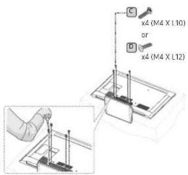 C x4 (M4 X L10) or D x4 (M4 X L12)