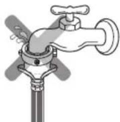 Illustration of a faucet with water splashing from the side (no text or symbols)