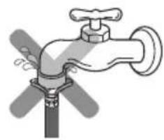 Illustration of a faucet with a handle and valve, no text or symbols present
