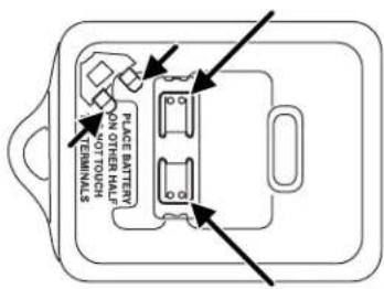 PLACE BATTERY ON OTHER HALF TERMINALS