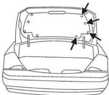 Mercury Sable (2002) - Replacing high-mount brakelamp bulbs — Decklid spoiler - 1