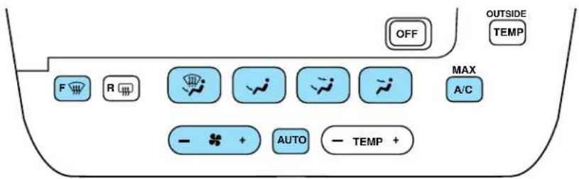 OFF OUTSIDE TEMP MAX A/C F R AUTO - TEMP +