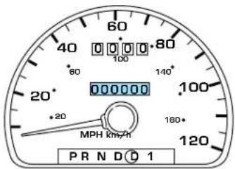 60 40 0 0 0 0 80 100 60 140° 20° 000000 *20 MPH km/h 180* 120 PR N D D 1
