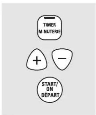 TIMER MINUTERIE + - START/ ON DÉPART