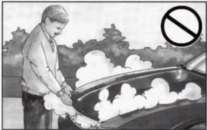 Illustration of a man washing a car with smoke, no text or symbols present