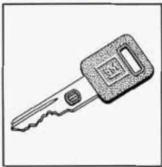 Illustration of a key with a textured handle and two circular buttons (no text or symbols)